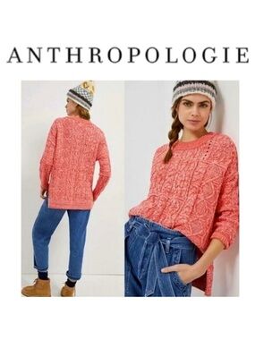 Pilcro & the Letterpress by Anthropologie Cable Knit Crewneck Sweater